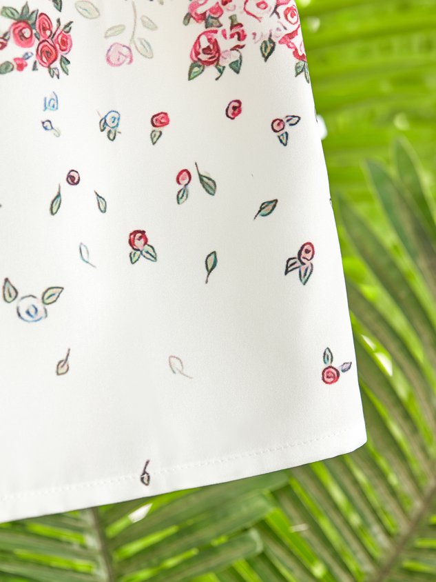 Women's A Line Dress Maxi Dress Casual V neck Floral Short Sleeve Loosen Dress